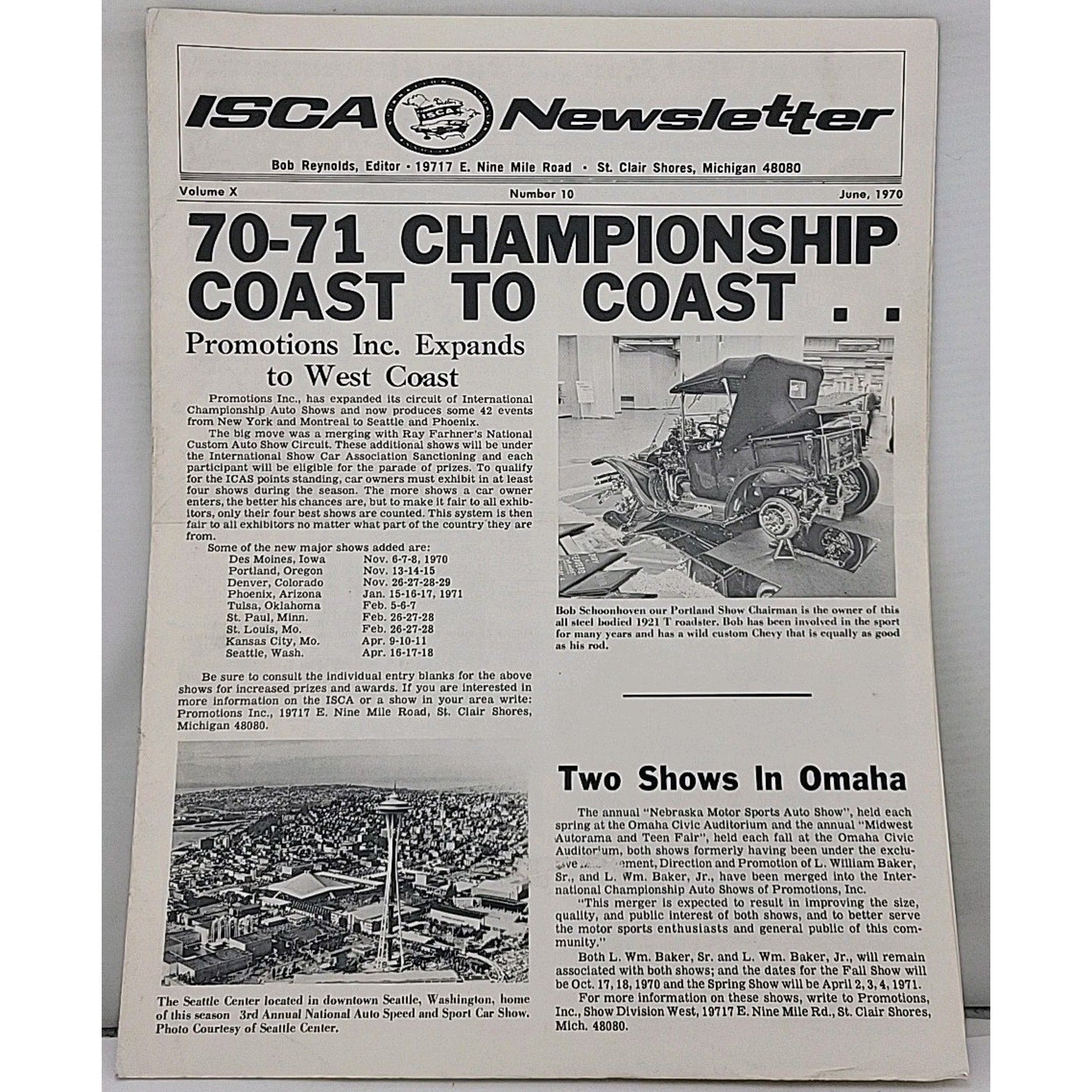 ISCA Newsletter June 1970 Volume X Number 10