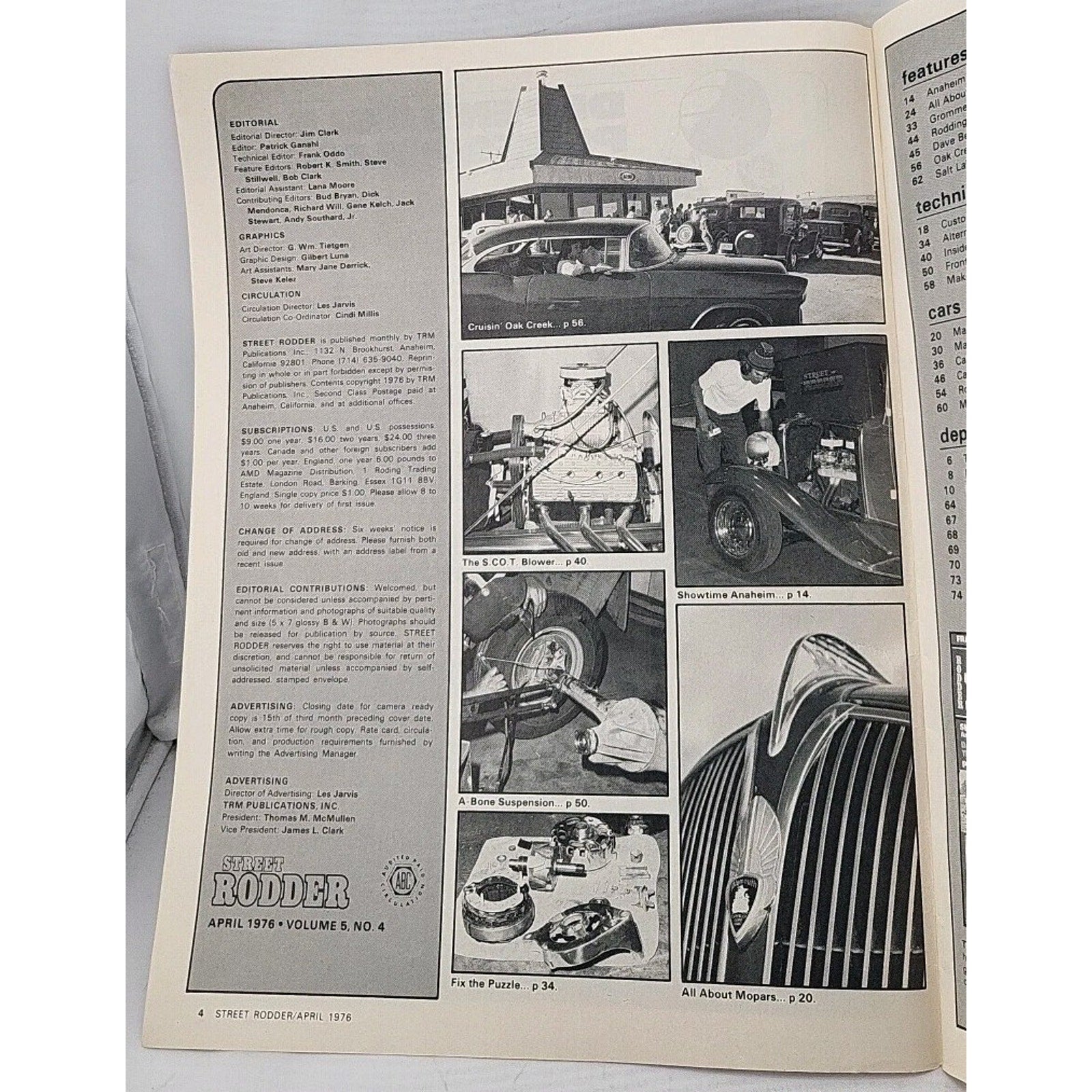 Street Rodder Magazine April 1976 Volume 5 No. 4