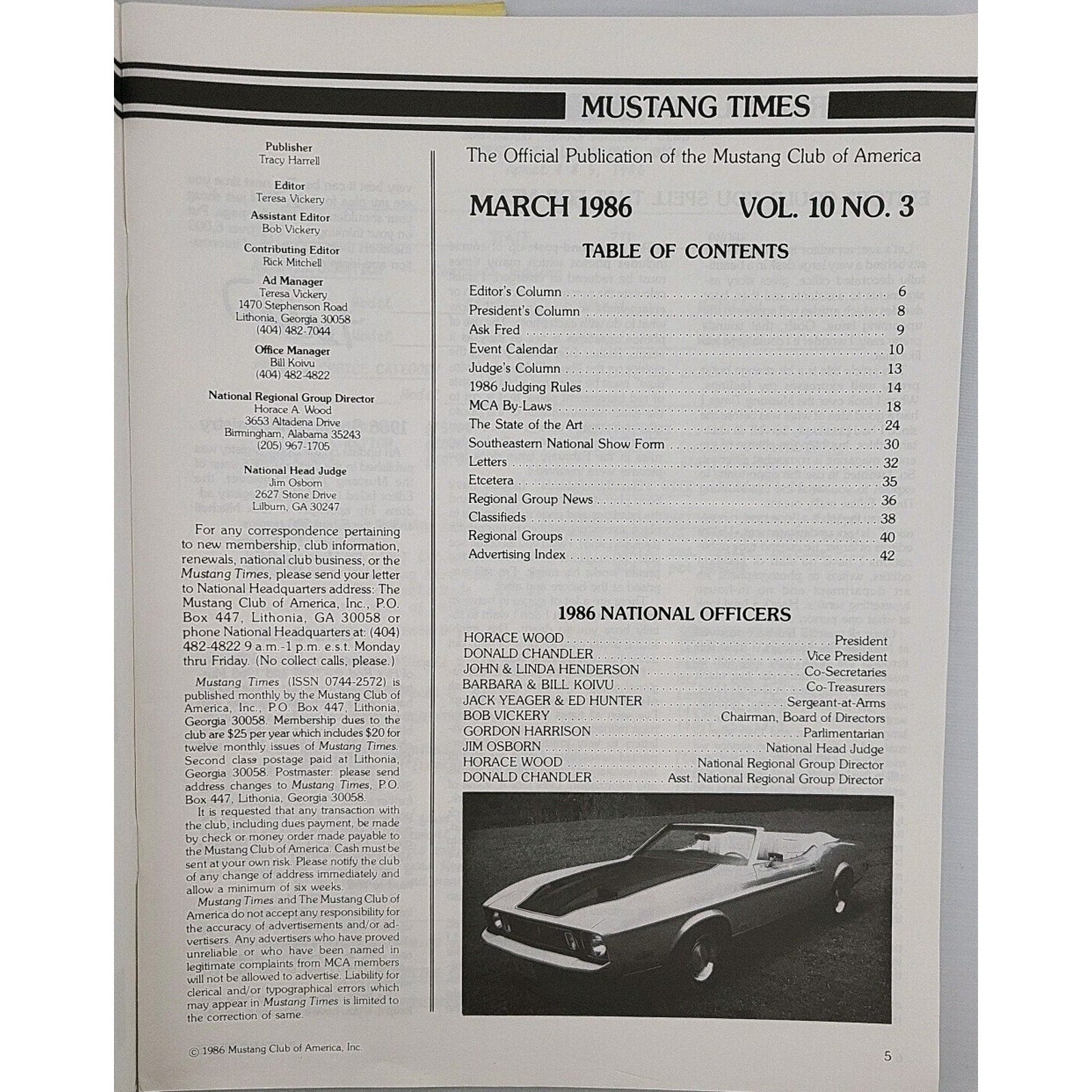 Mustang Times 1986 March Magazine