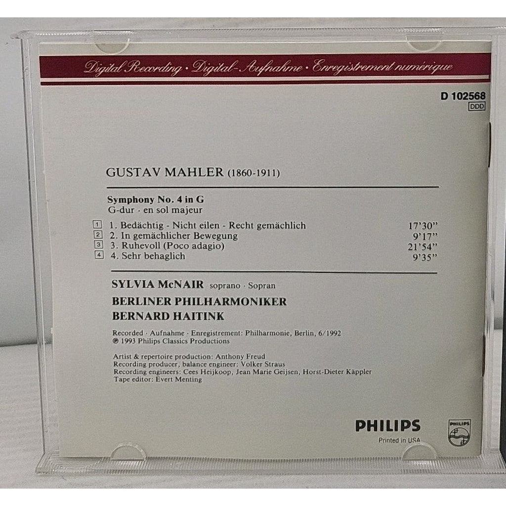 Mahler Symphony No. 4 Sylvia McNair CD