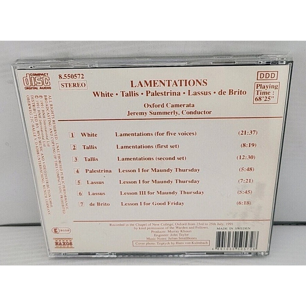 Robert White: Lamentations / Jeremy Summerly - Oxford Camerata (CD, Naxos)