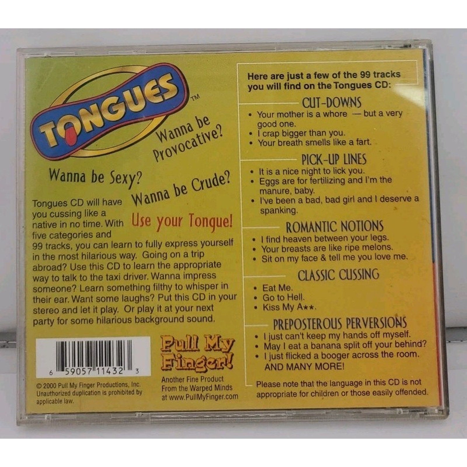 Cuss Like A Native Tongues (CD 2000) English to French 99 Tracks of Party Fun