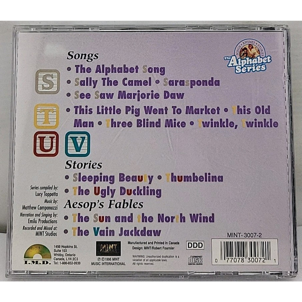 1996 STUV The Alphabet Series On CD For Kids Mint Music International
