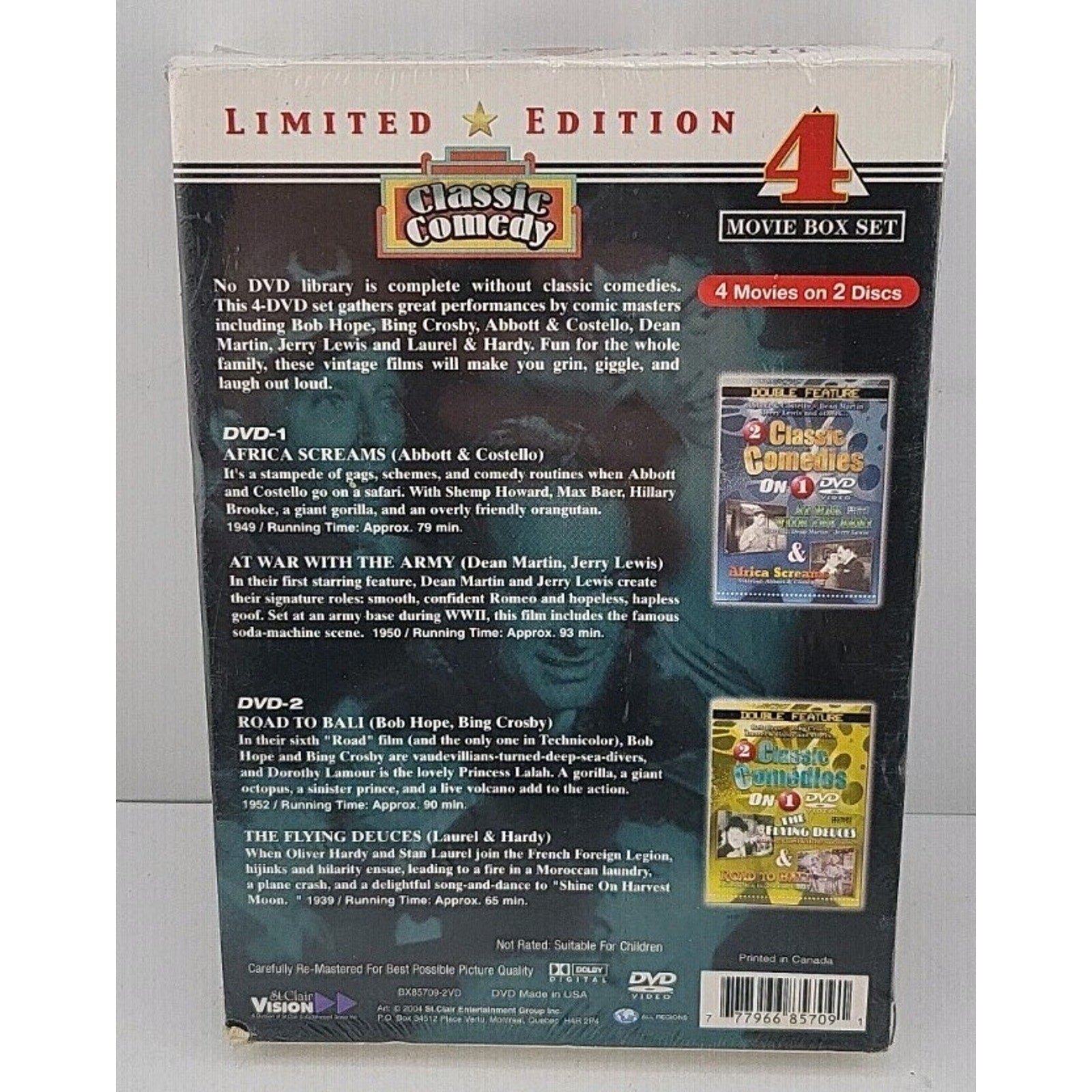 Classic Comedy: 4 Movie Box Set (DVD, 2004, 2-Disc Set) *Brand New*