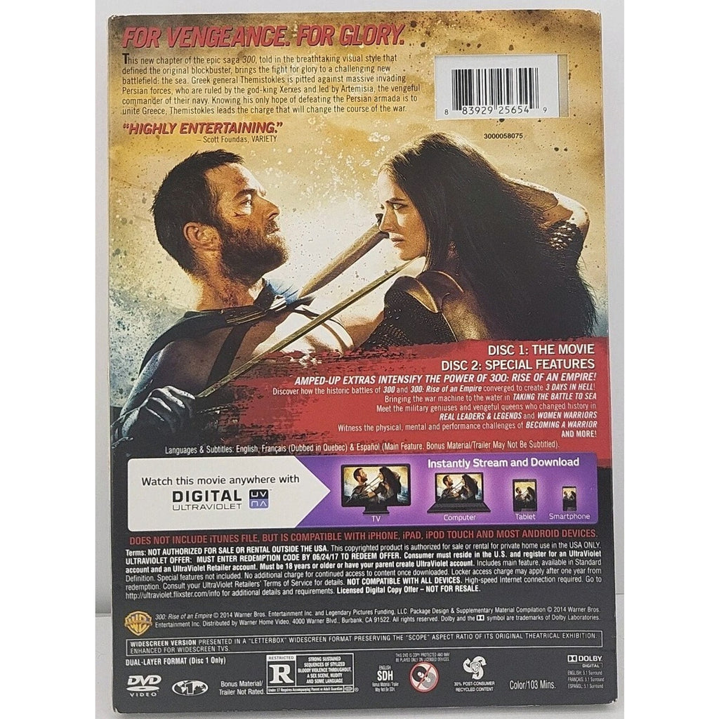 300: Rise of an Empire (DVD, 2014, 2-Disc Set) *Brand New*