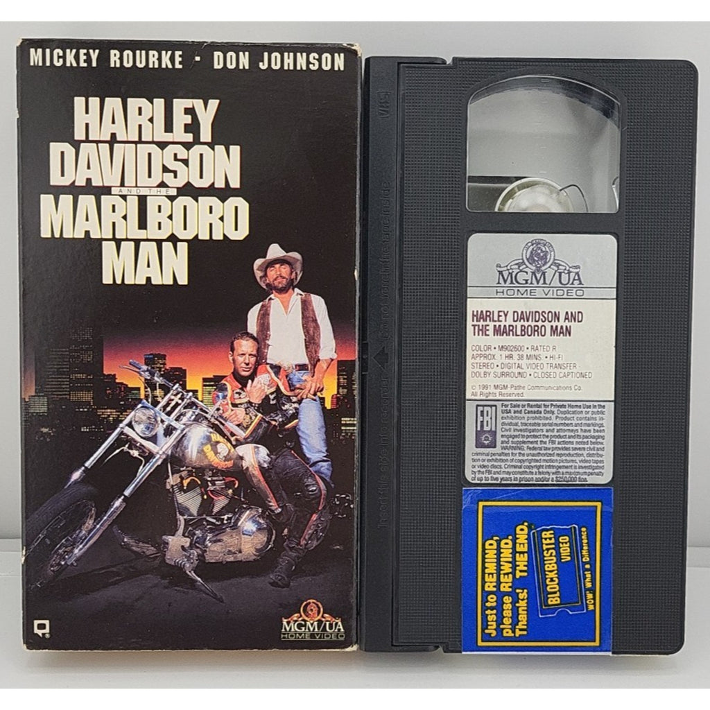 Harley Davidson and the Marlboro Man (VHS 1991) Mickey Rourke, VHS