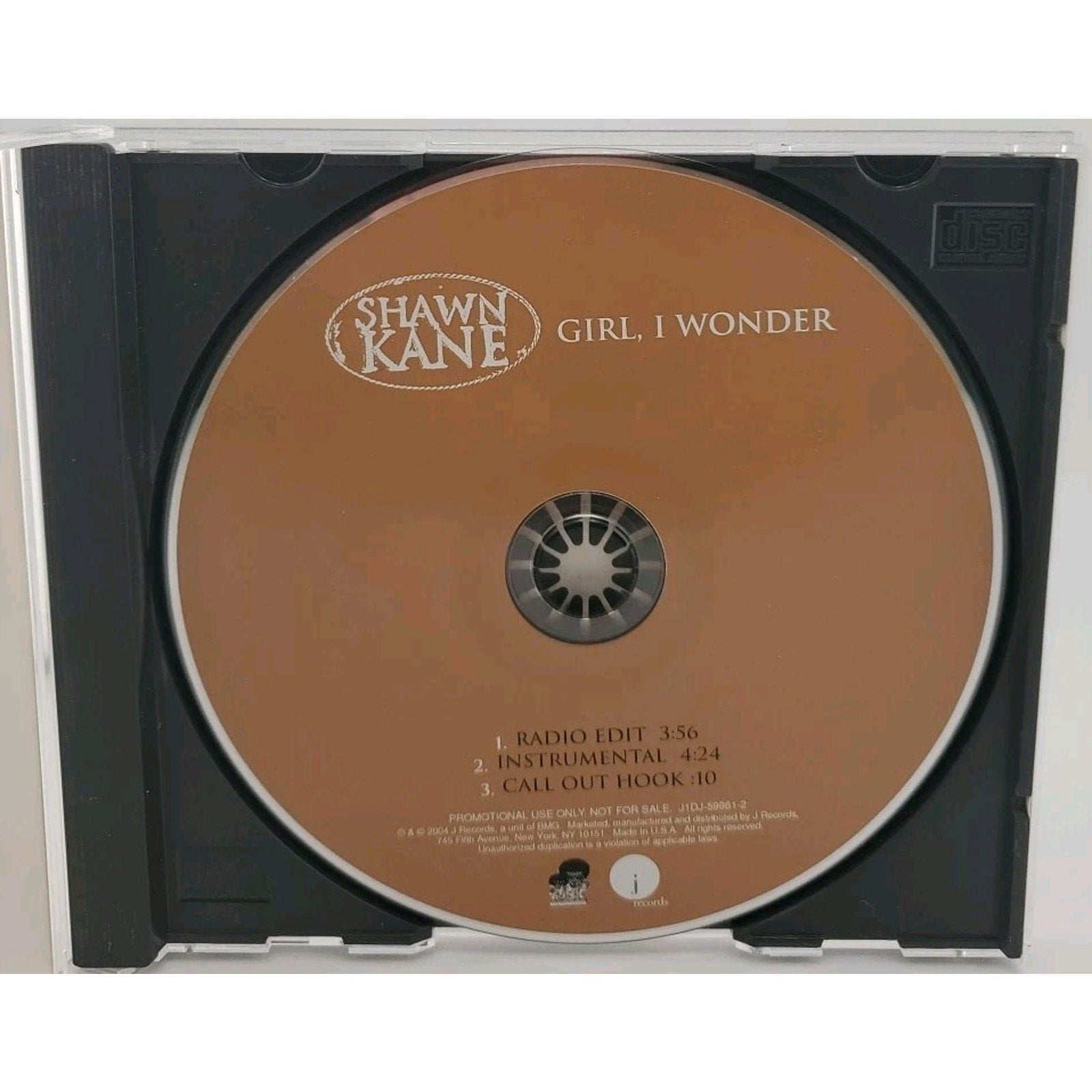Shawn Kane – Girl, I Wonder (CD, Promo, US, 2004, J Records) AL215