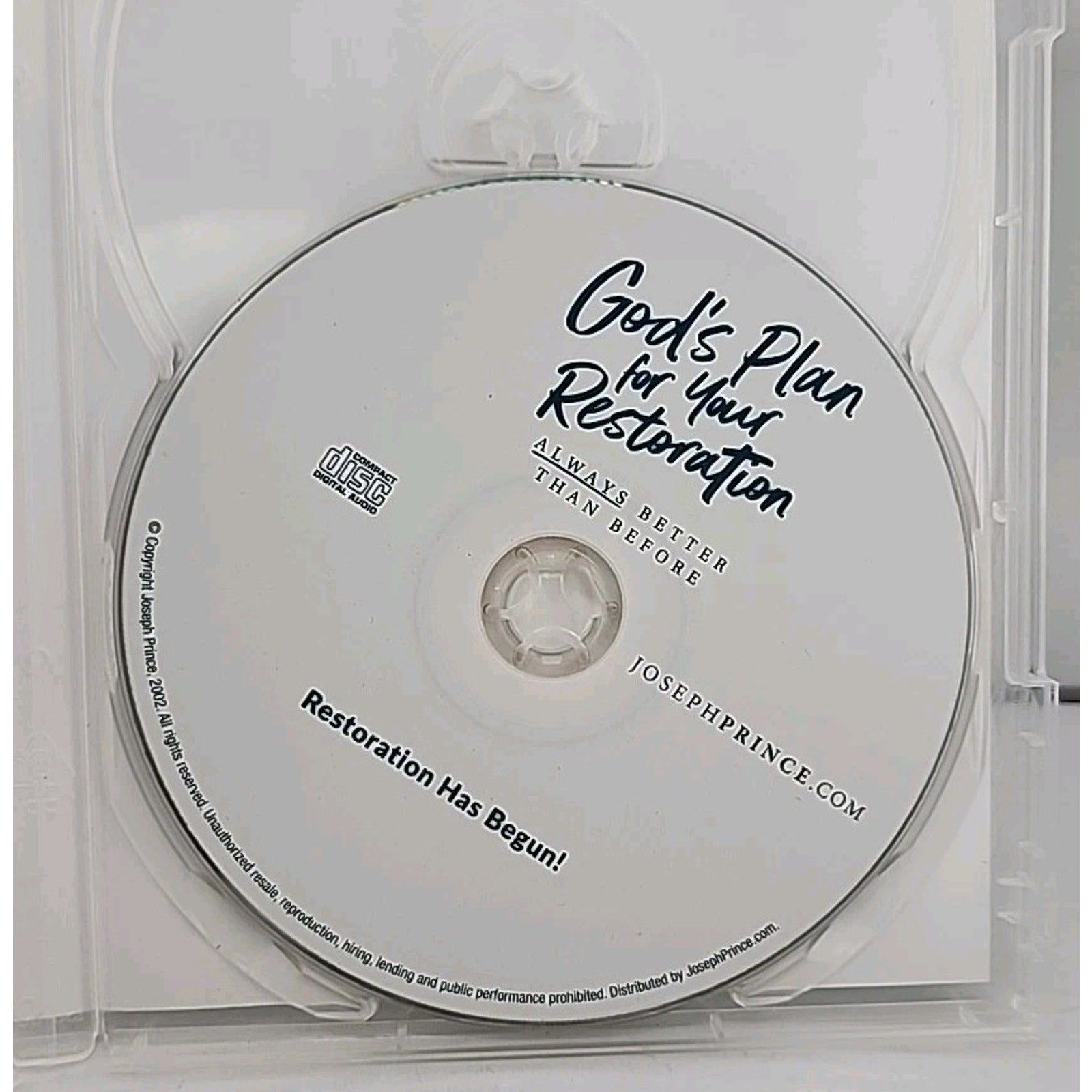 God's Plan For Your Restoration. Only Has 1 Disc