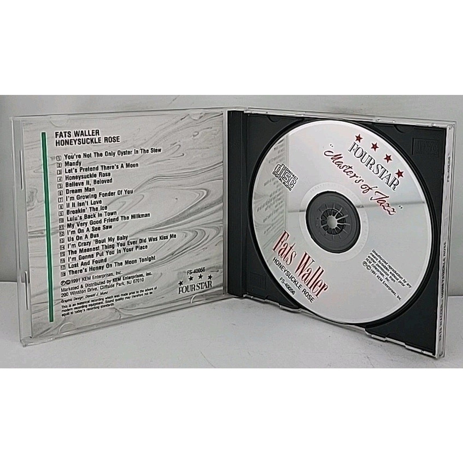 Honeysuckle Rose [Four Star] by Fats Waller (CD, May-1994, Four Star)