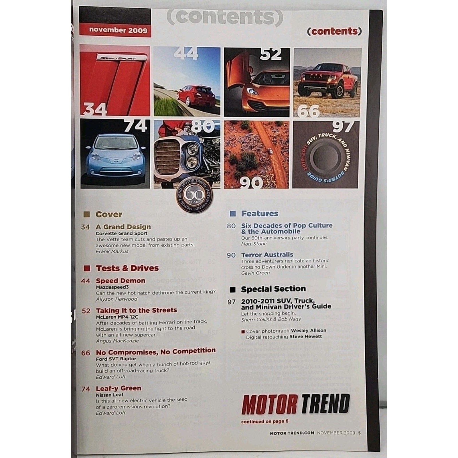 Motor Trend Magazine November 2009