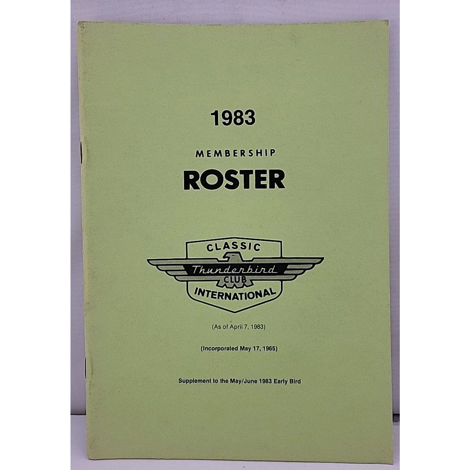 The Classic Thunderbird Membership Roster 1983
