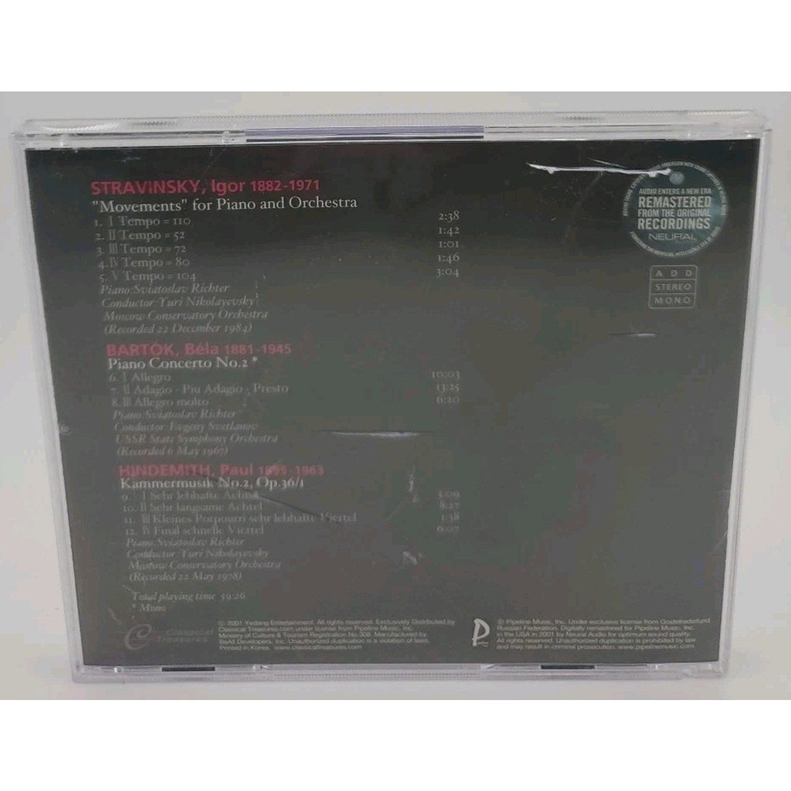 Sviatoslav Richter - Stravinsky, Bartók, And Hindemith - CD