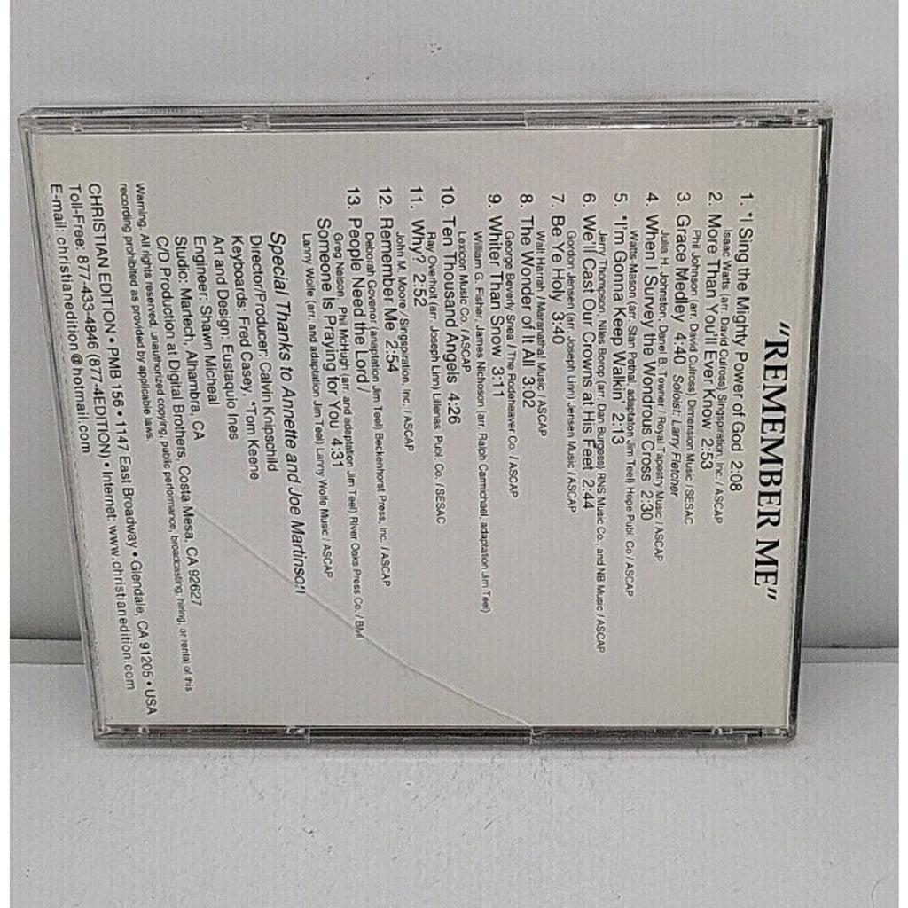 "Remember Me" Christian Edition A Mens Chorus CD