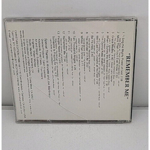 "Remember Me" Christian Edition A Mens Chorus CD