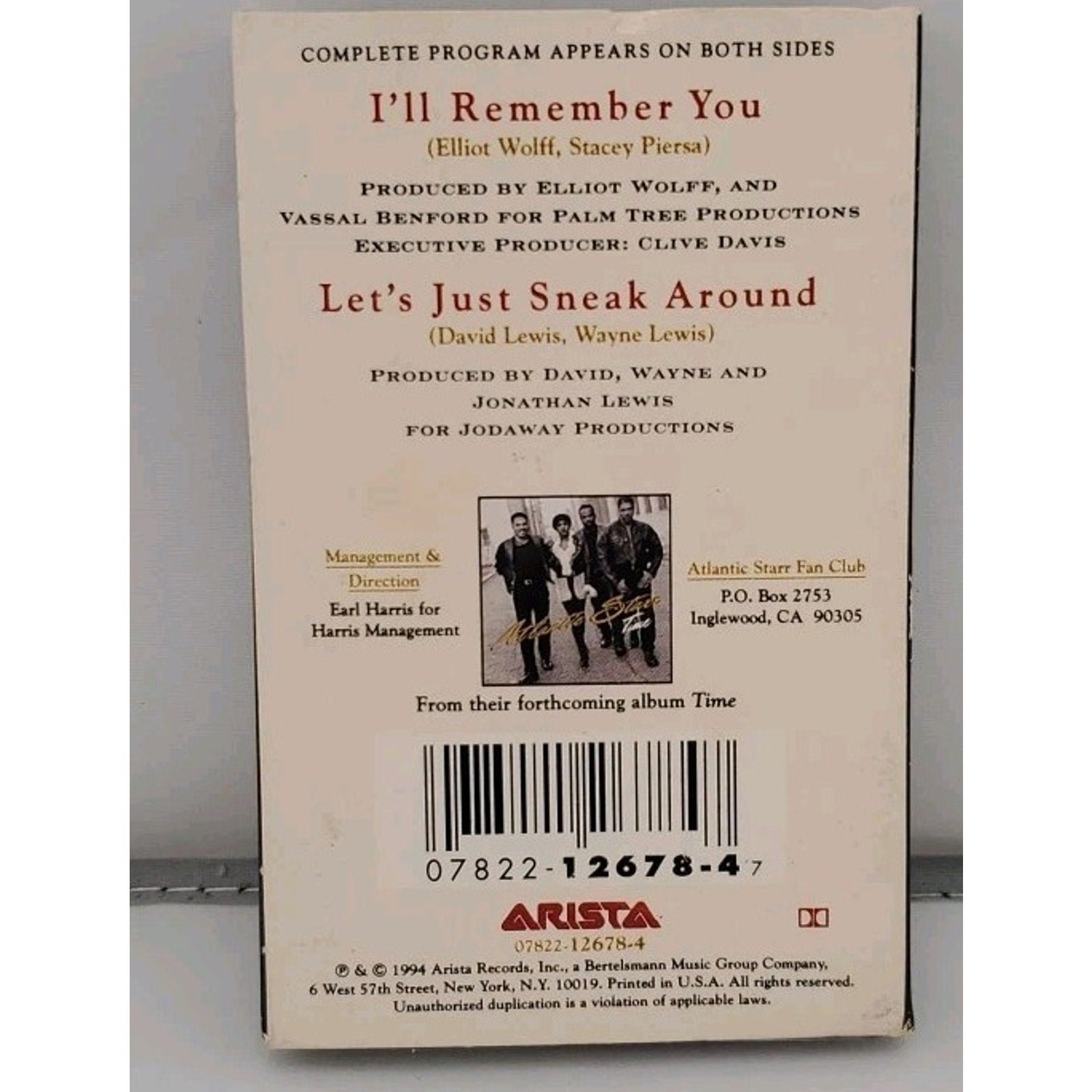 I'll Remember You [CD Single] [Single] by Atlantic Starr (Cassette, Apr-1994,...