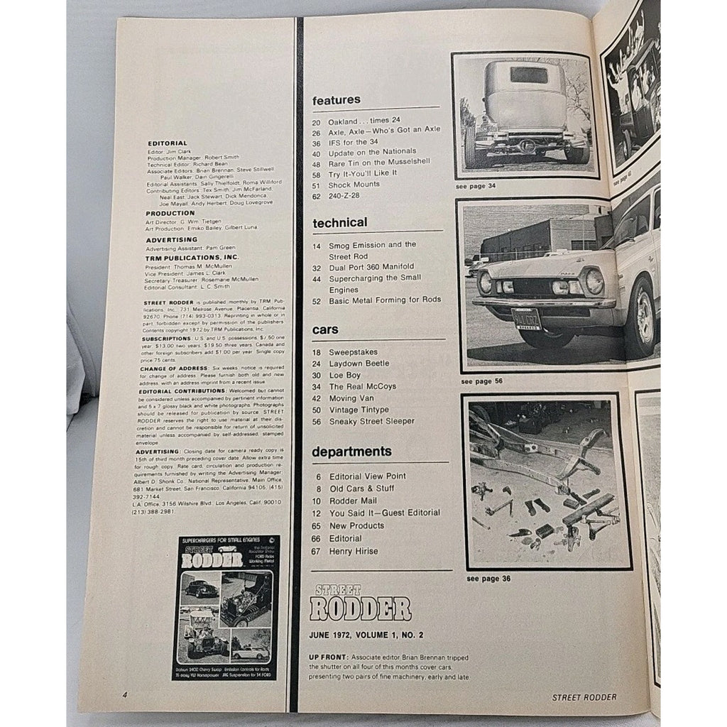 Street Rodder Magazine June 1972 Vol. 1 No. 2
