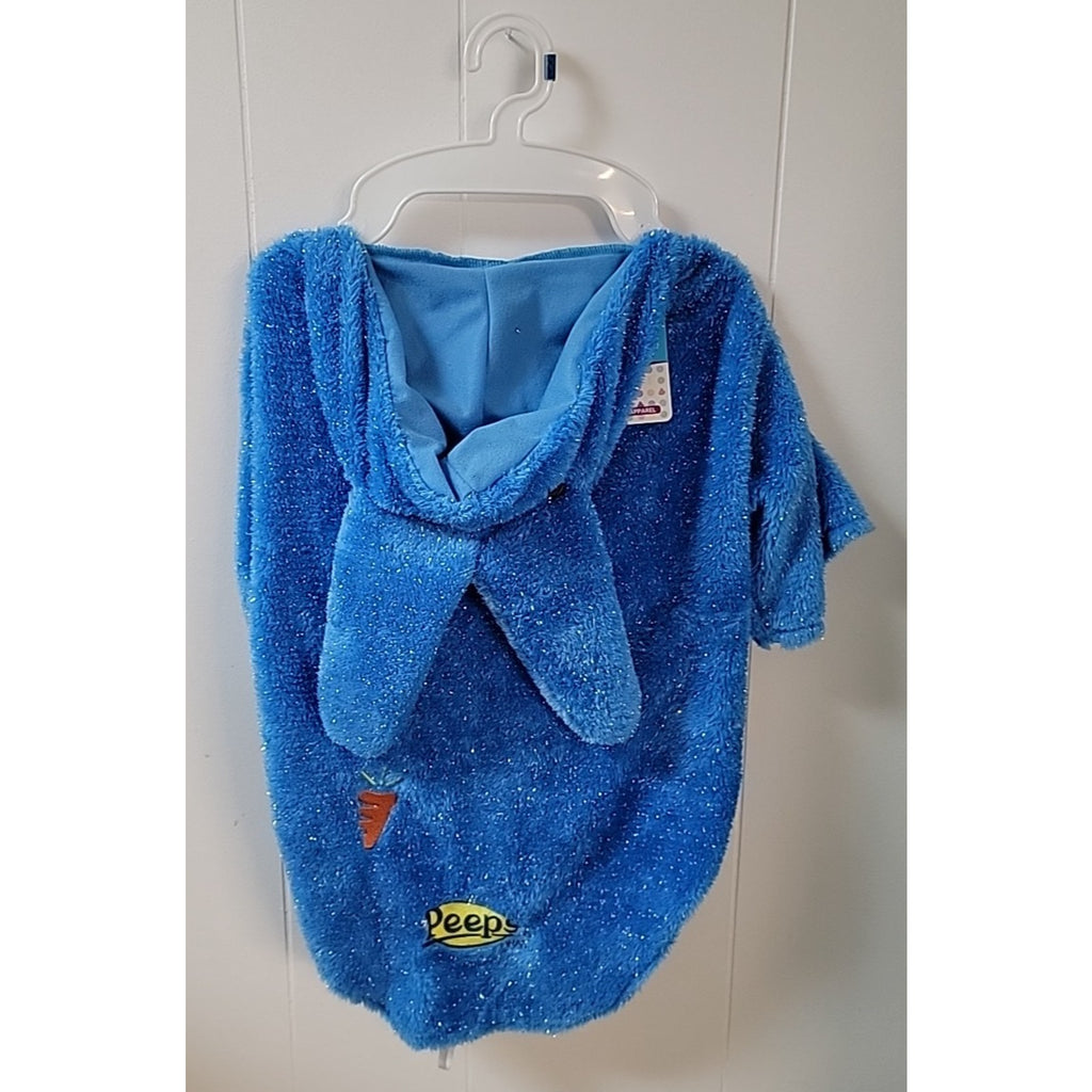 Peeps Bunny Hoodie Blue Sparkle Plush Size XL