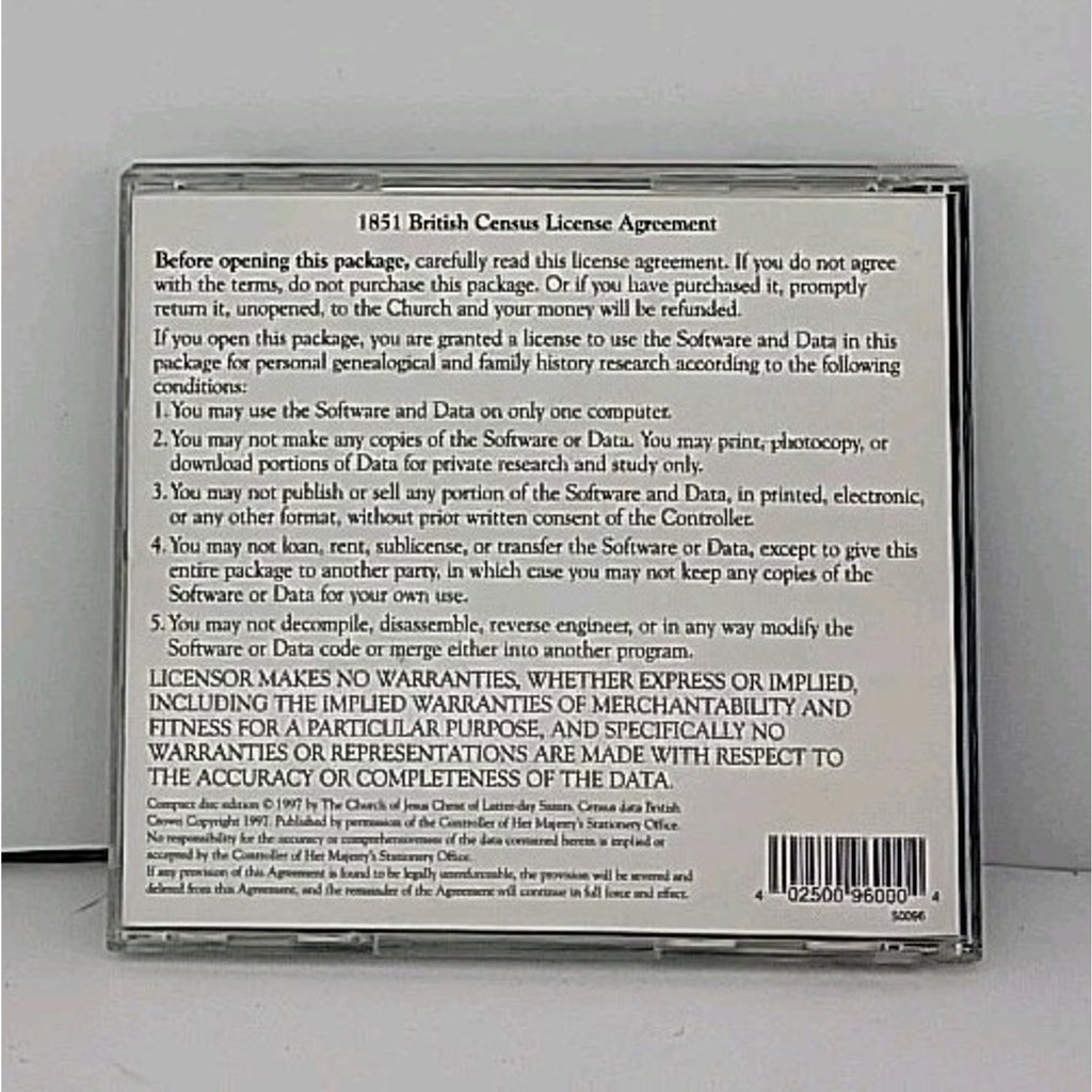 1851 British Census Devon & Norfolk CD-Rom Warwick Genealogy 1997