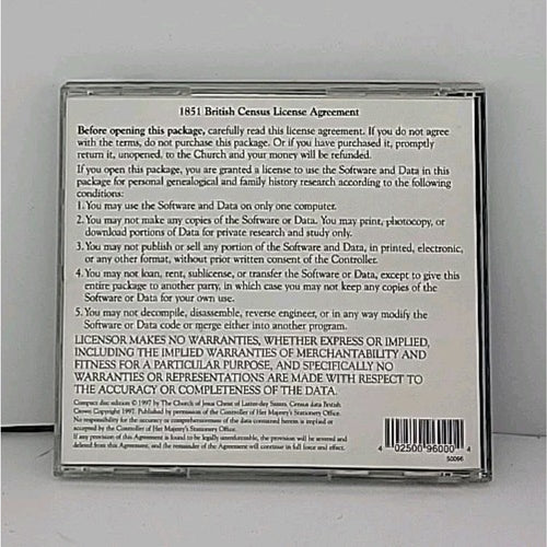 1851 British Census Devon & Norfolk CD-Rom Warwick Genealogy 1997
