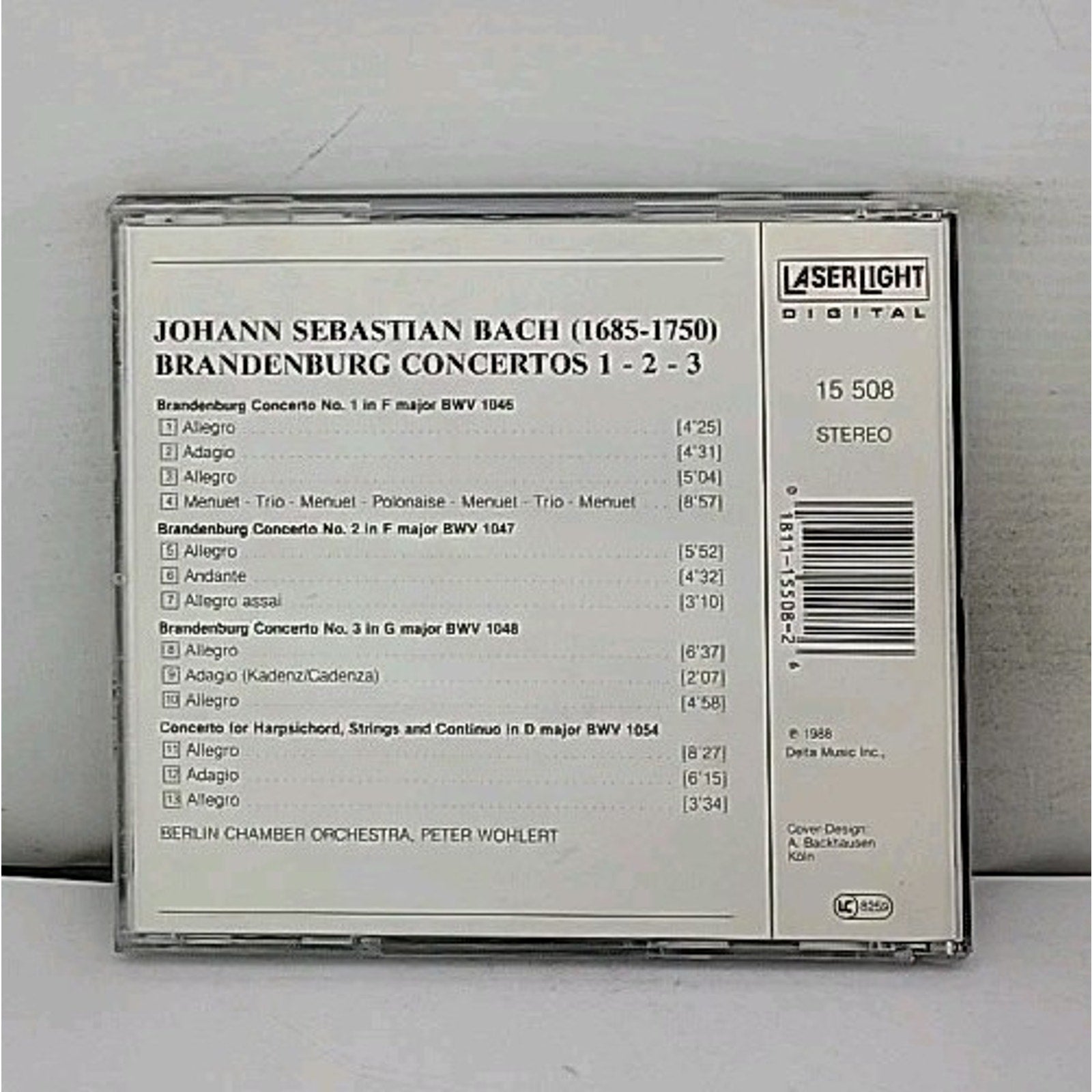 Brandenburg Con 1/2/3 by J.S. Bach (CD, 1990)