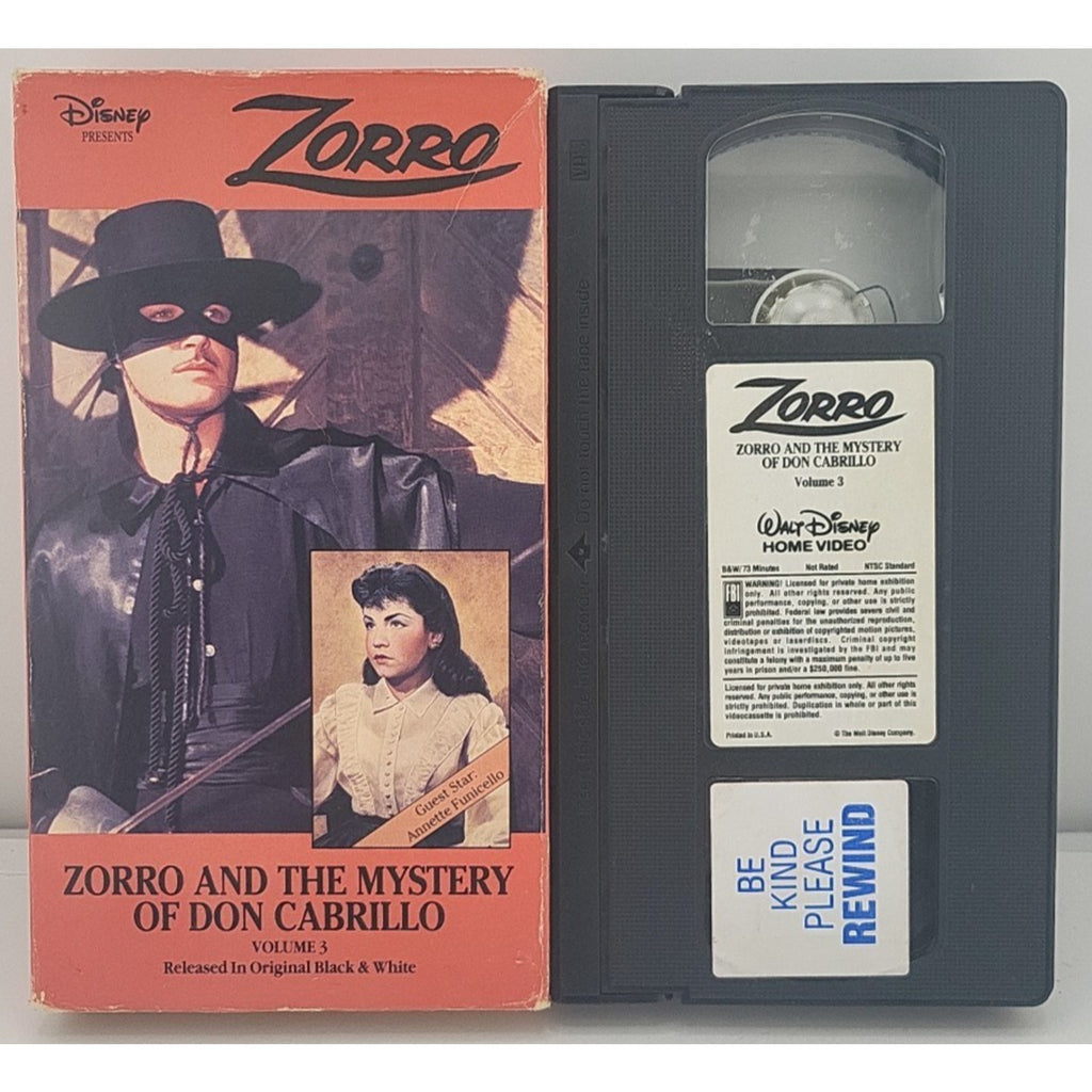 Zorro and the Mystery of Don Cabrillo VHS 1959 Action Adventure Disney