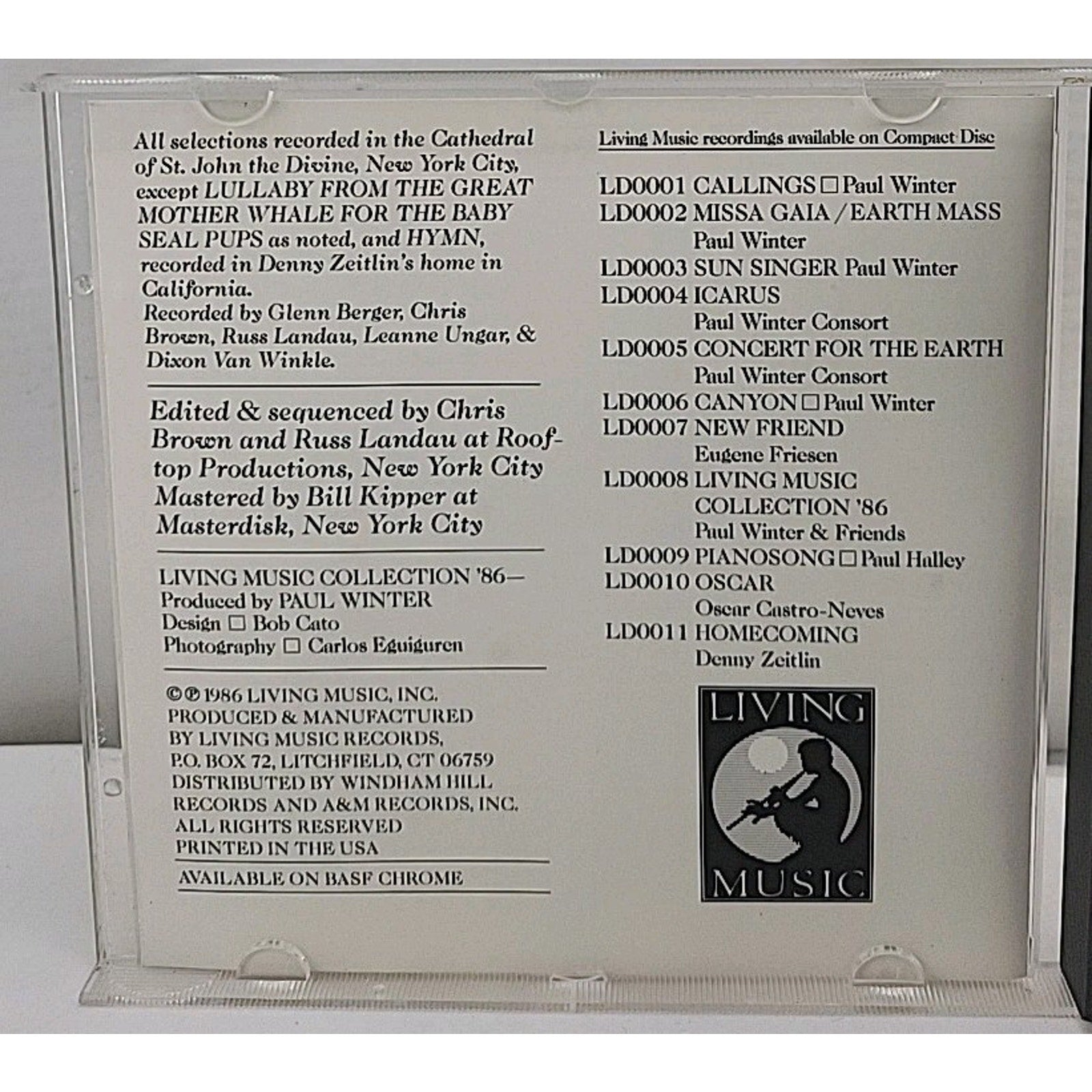 Paul Winter & Friends Living Music Collection '86 CD Album