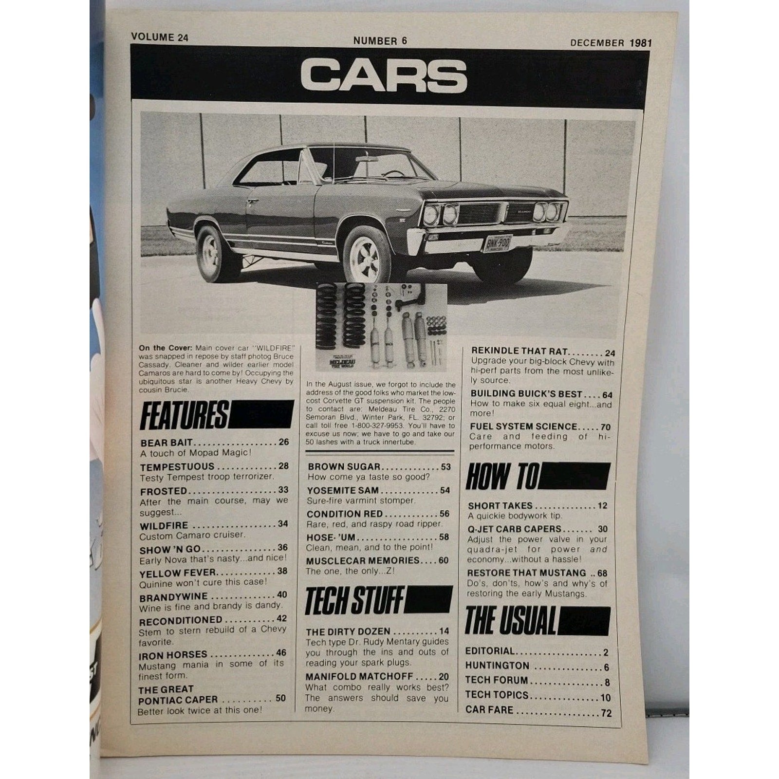 Cars Magazine December 1981 Volume 24 Number 6