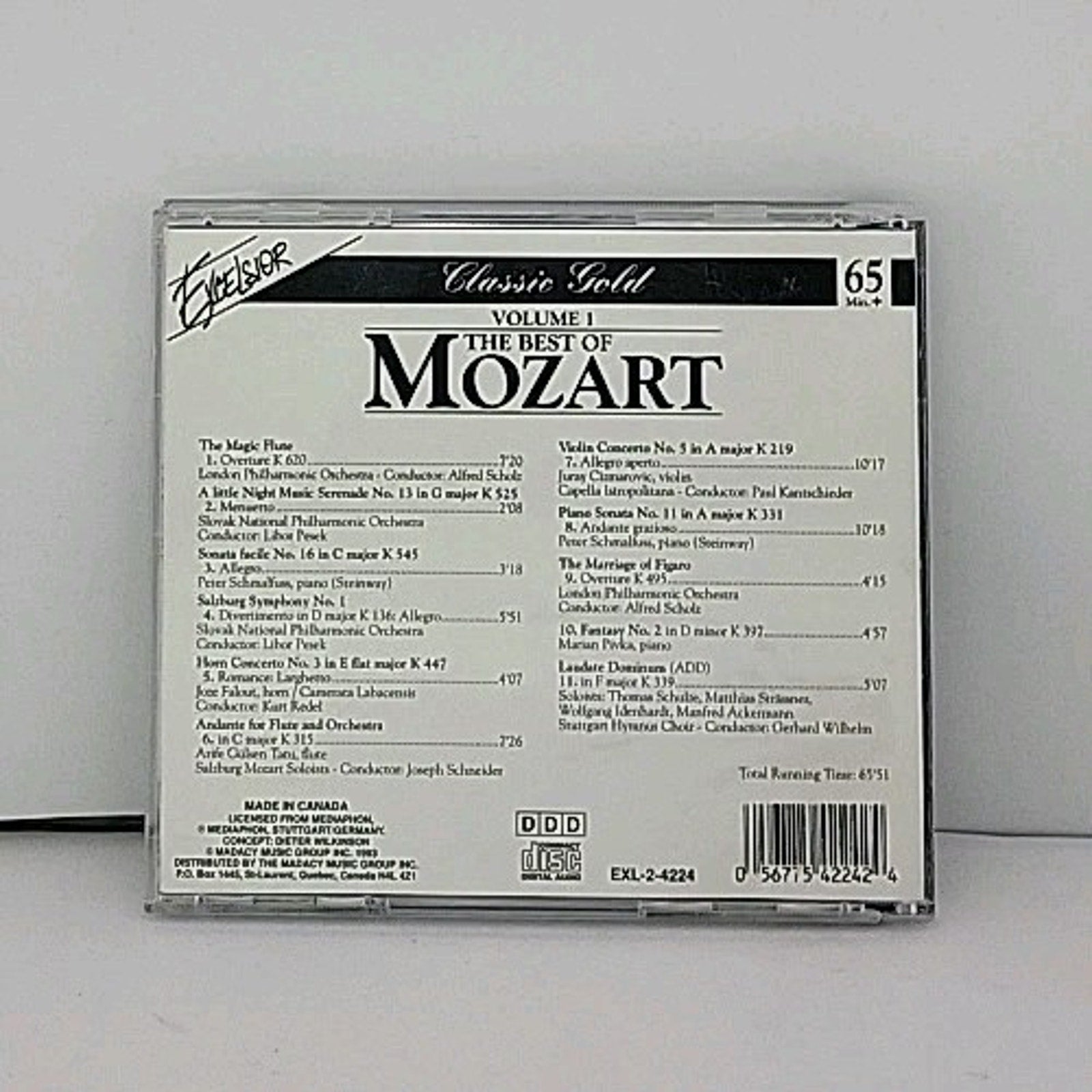 Mozart The Best Of Wolfgang Amadeus Mozart: Volume 1 Classical CD 1993 11 TRACKS