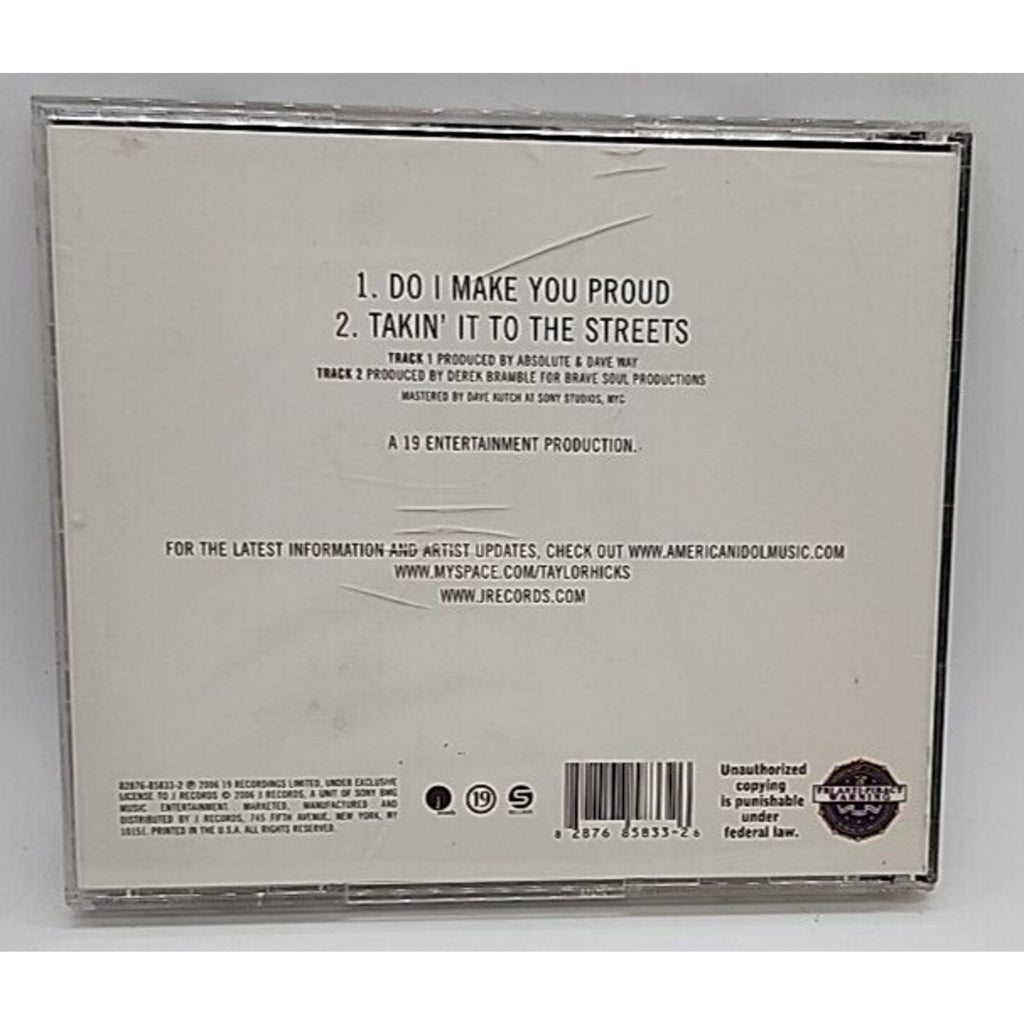 Do I Make You Proud by Taylor Hicks (CD Single, 2006)