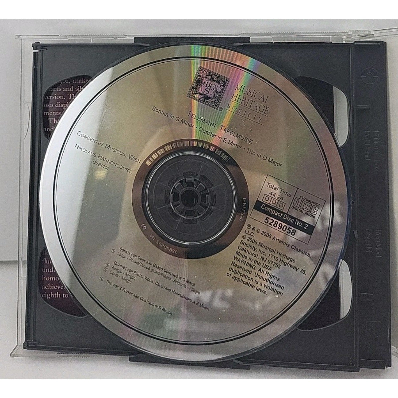 Telemann / Harnoncourt - Tafelmusik: Production III [Complete] (CD, 2 Disc,2005)