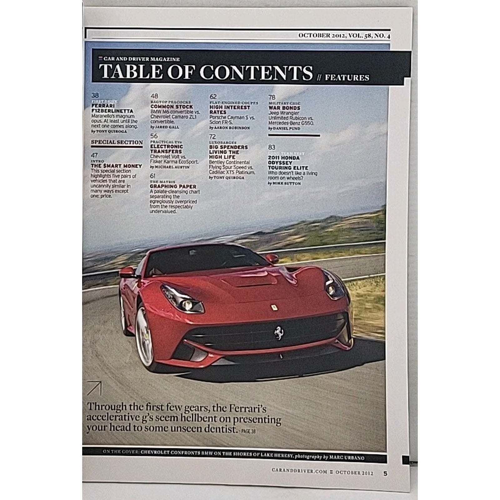 Car And Driver Magazine - October 2012 - Vol. 58 No. 4