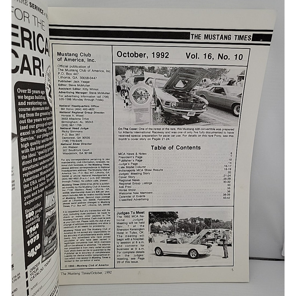 Mustang Times October 1992 Magazine