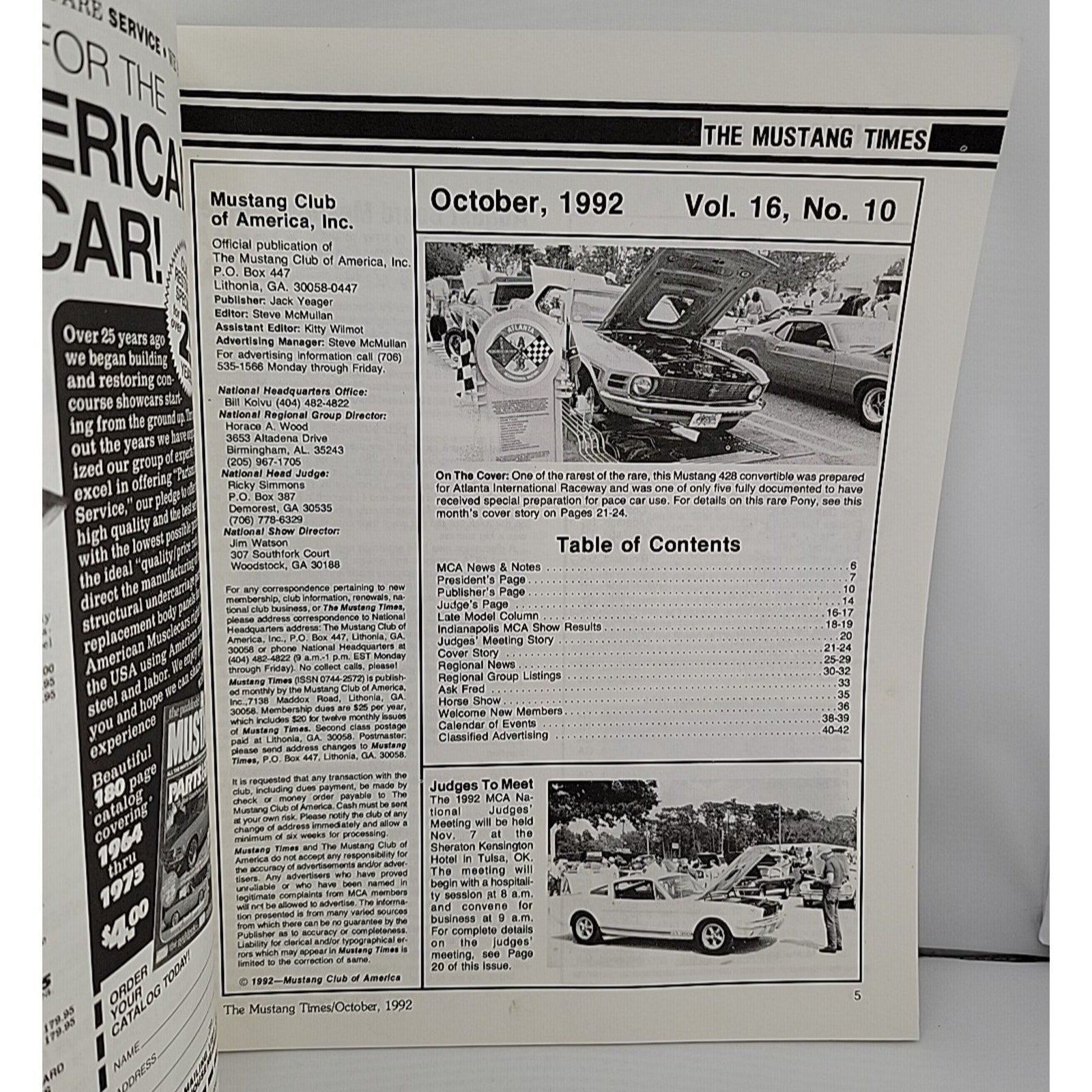 Mustang Times October 1992 Magazine
