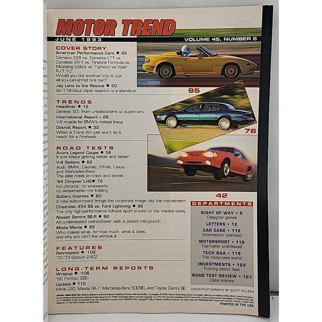 Motor Trend Magazine - June 1993 - Volume 45 Number 6