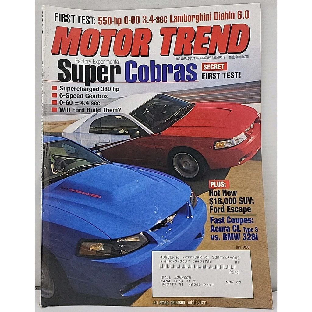 Motor Trend Magazine July 2000