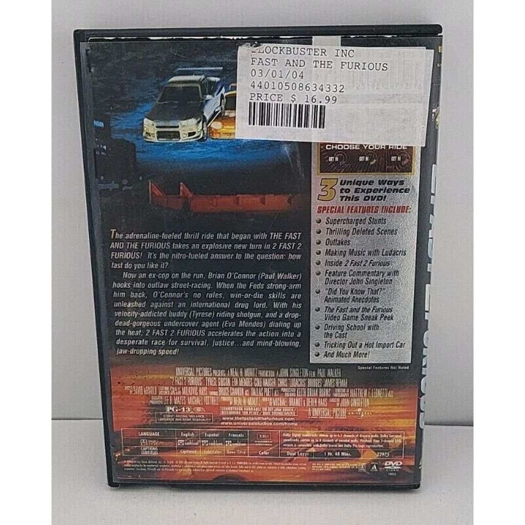 2 Fast 2 Furious (DVD, 2003, Widescreen)