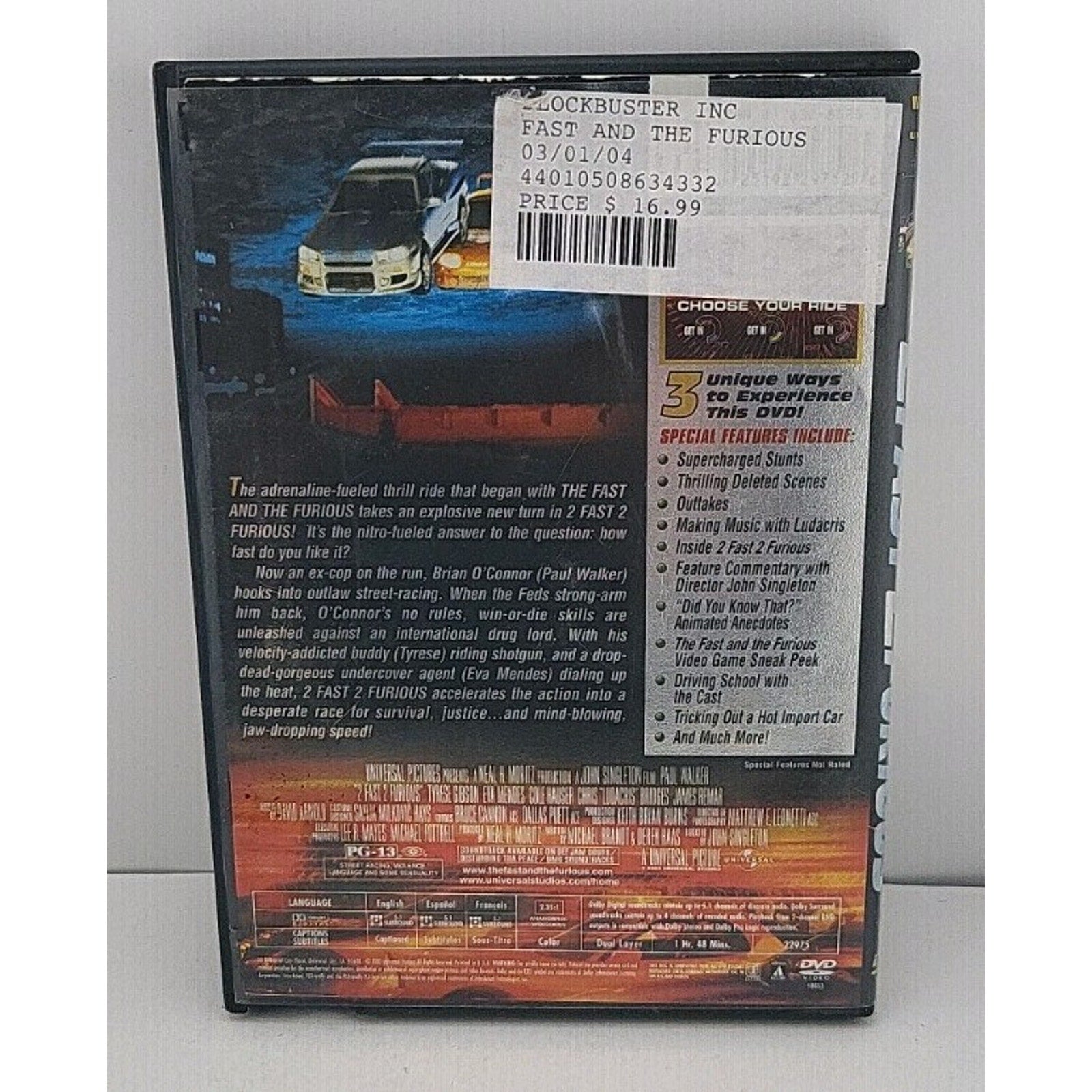 2 Fast 2 Furious (DVD, 2003, Widescreen)