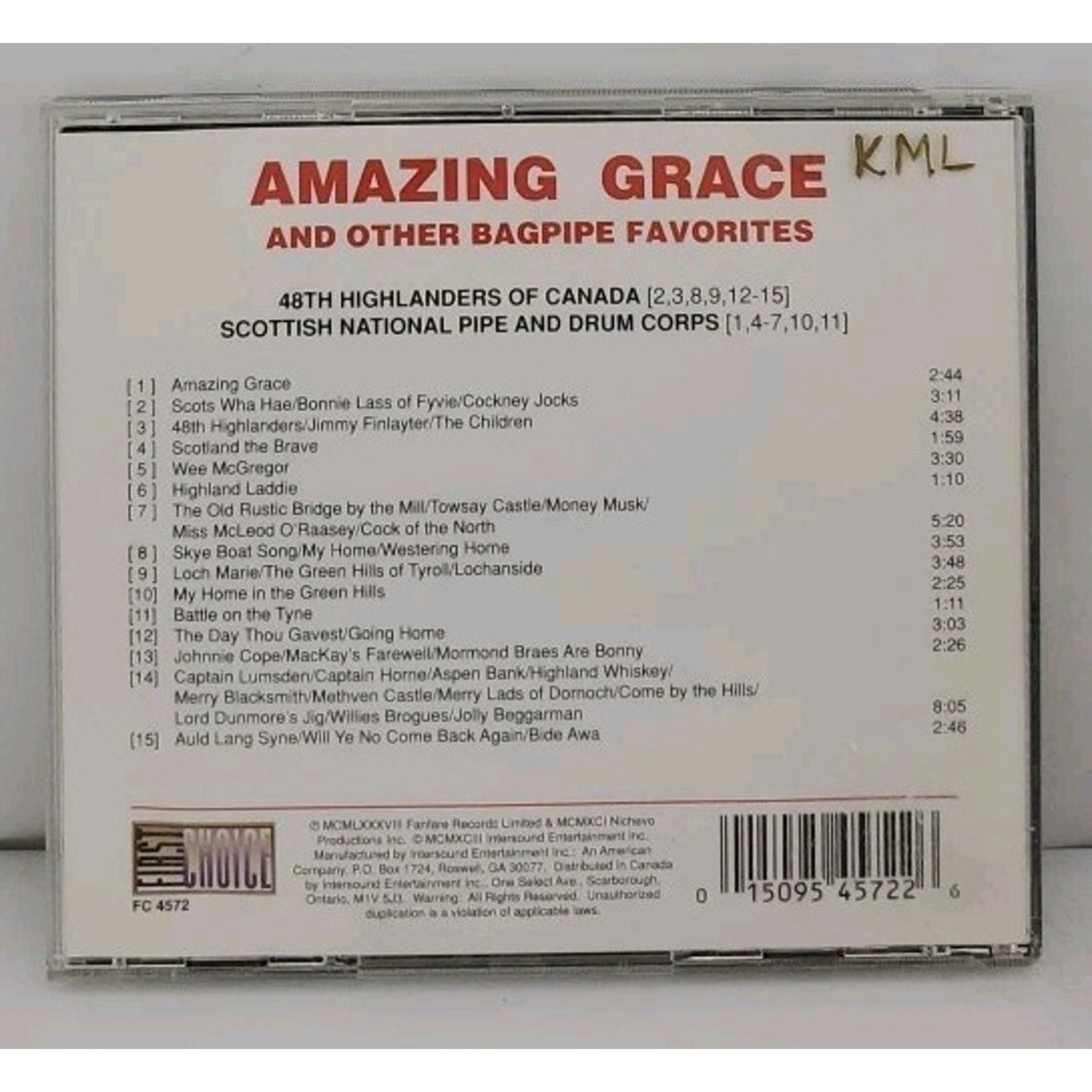 Amazing Grace And Other Bagpipe Favorites CD