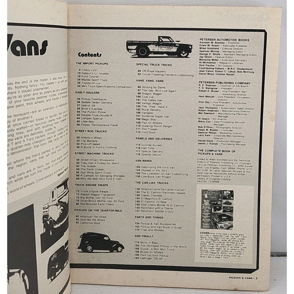 The Complete Book Of Pickups & Vans 1972 *ACCEPTABLE*