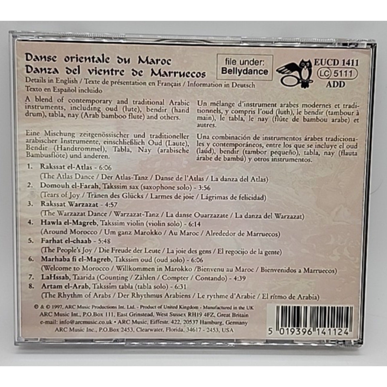 Belly Dance from Morocco [1997] by Chalf Hassan (CD, Mar-2000, Arc Music)