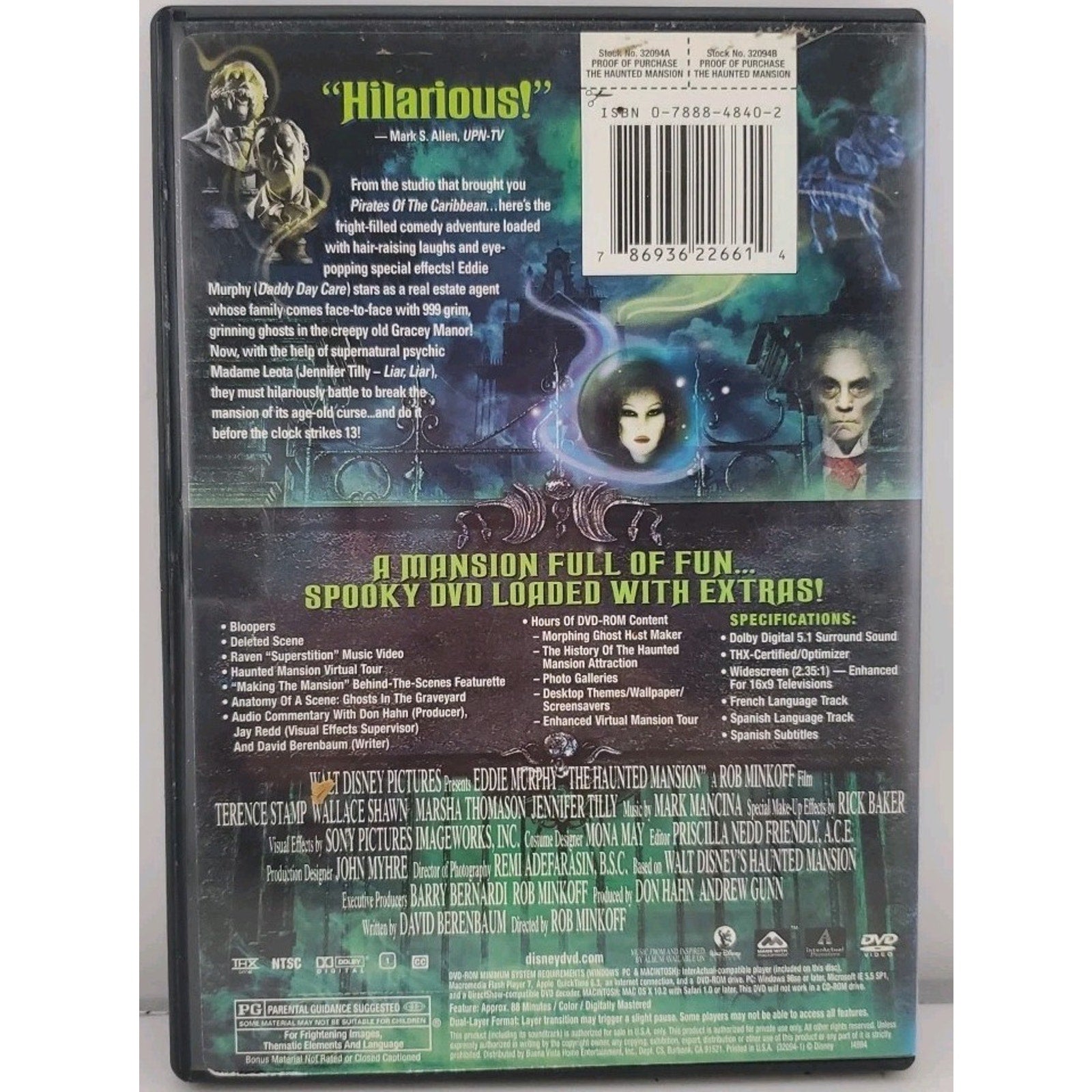 The Haunted Mansion (DVD, 2003)