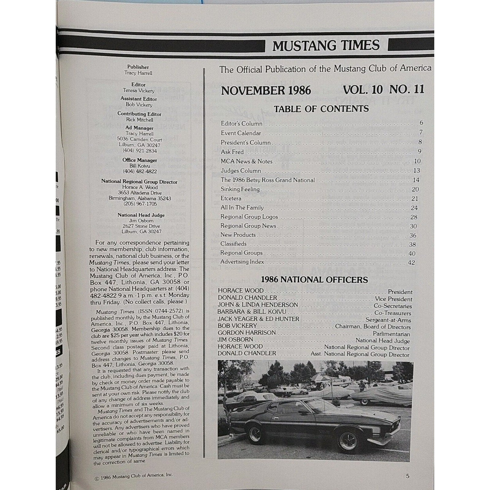 Mustang Times 1986 November Magazine