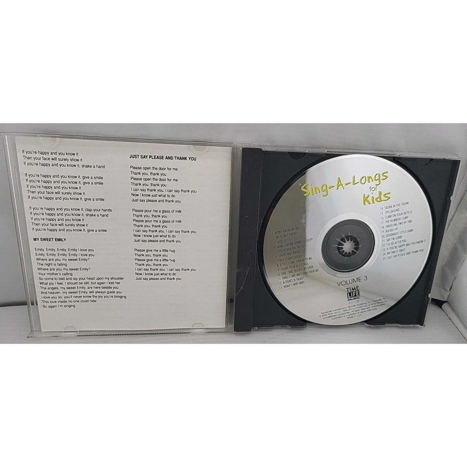 Sing A Longs For Kids CD Volume 3 Music Disc