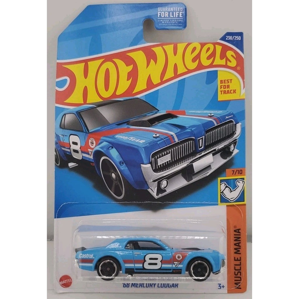Hot Wheels Muscle Mania 7/10 '68 Mercury Cougar 236/250 Track Stars Blue