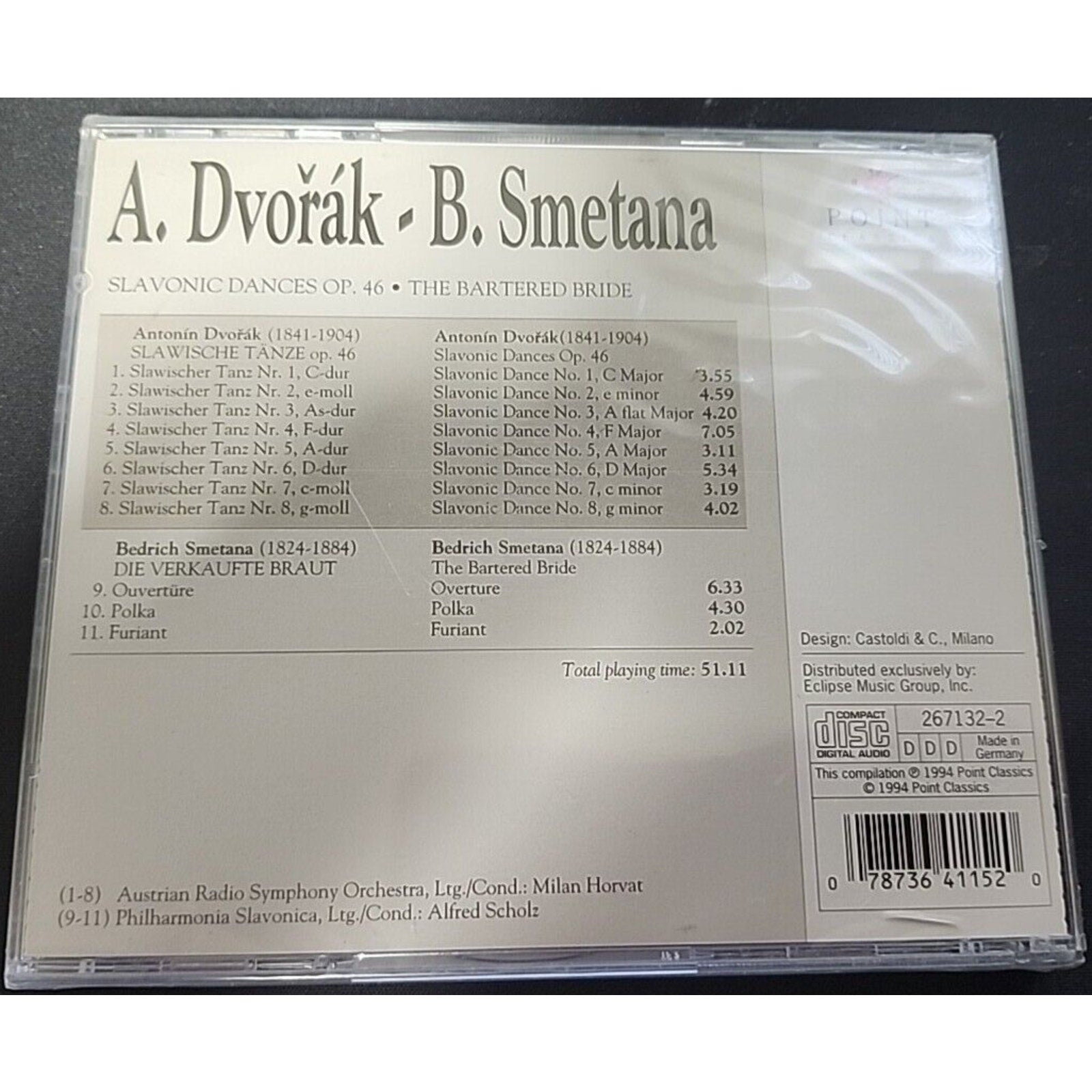 Slavonic Dances Opo46 Bater - Audio CD By Dvorak, Antonin