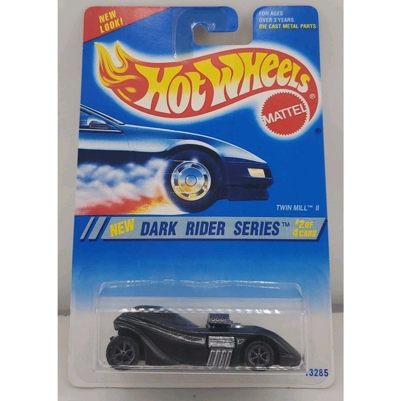 1995 Hot Wheels #298 Dark Rider Series 2/4 TWIN MILL ll Black w/Dark Chrome 7 Sp