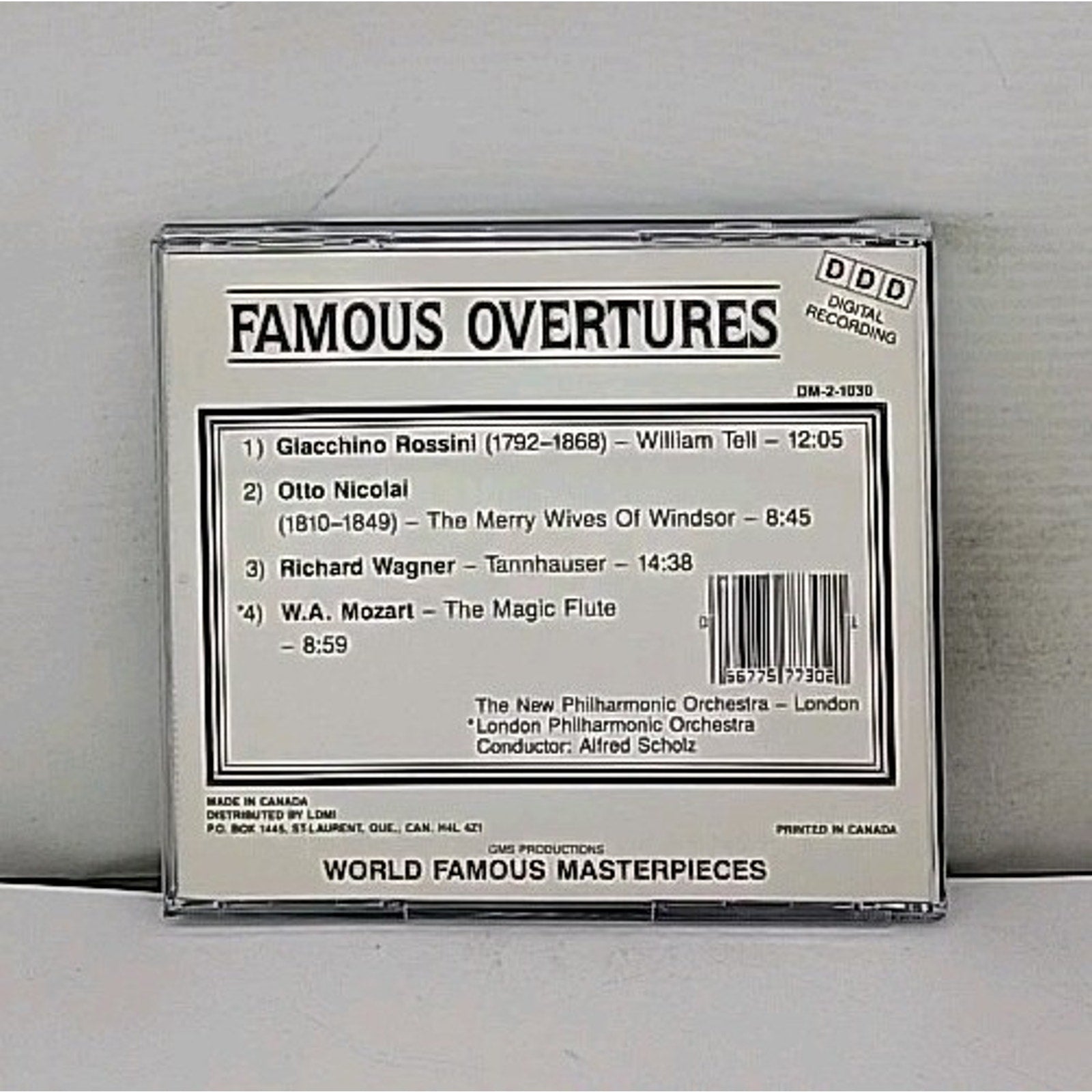 Famous Overtures CD Philharmonic Orchestra Alfred Scholz