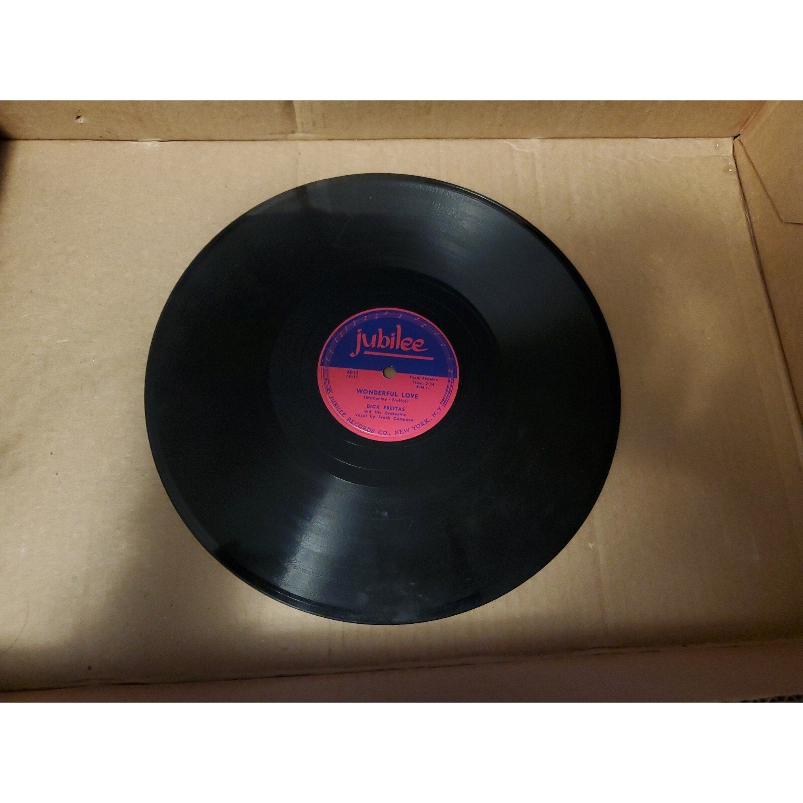 PROMO Jubilee 78 RPM Dick Freitas - Fiddlesticks / Wonderful Love 6013 (Record)