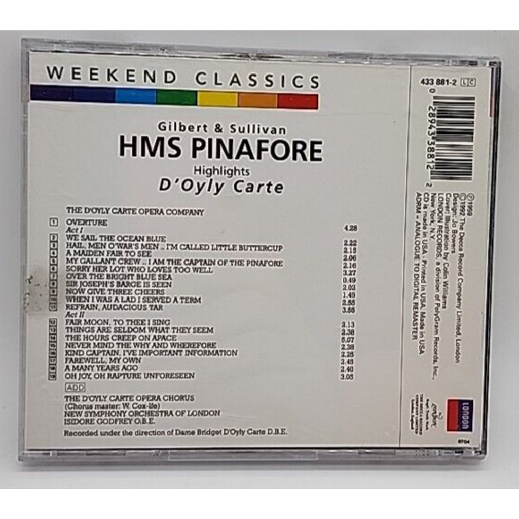 H.M.S. Pinafore-Hlts by D'oyly Carte Opera Chorus (CD, 1992)