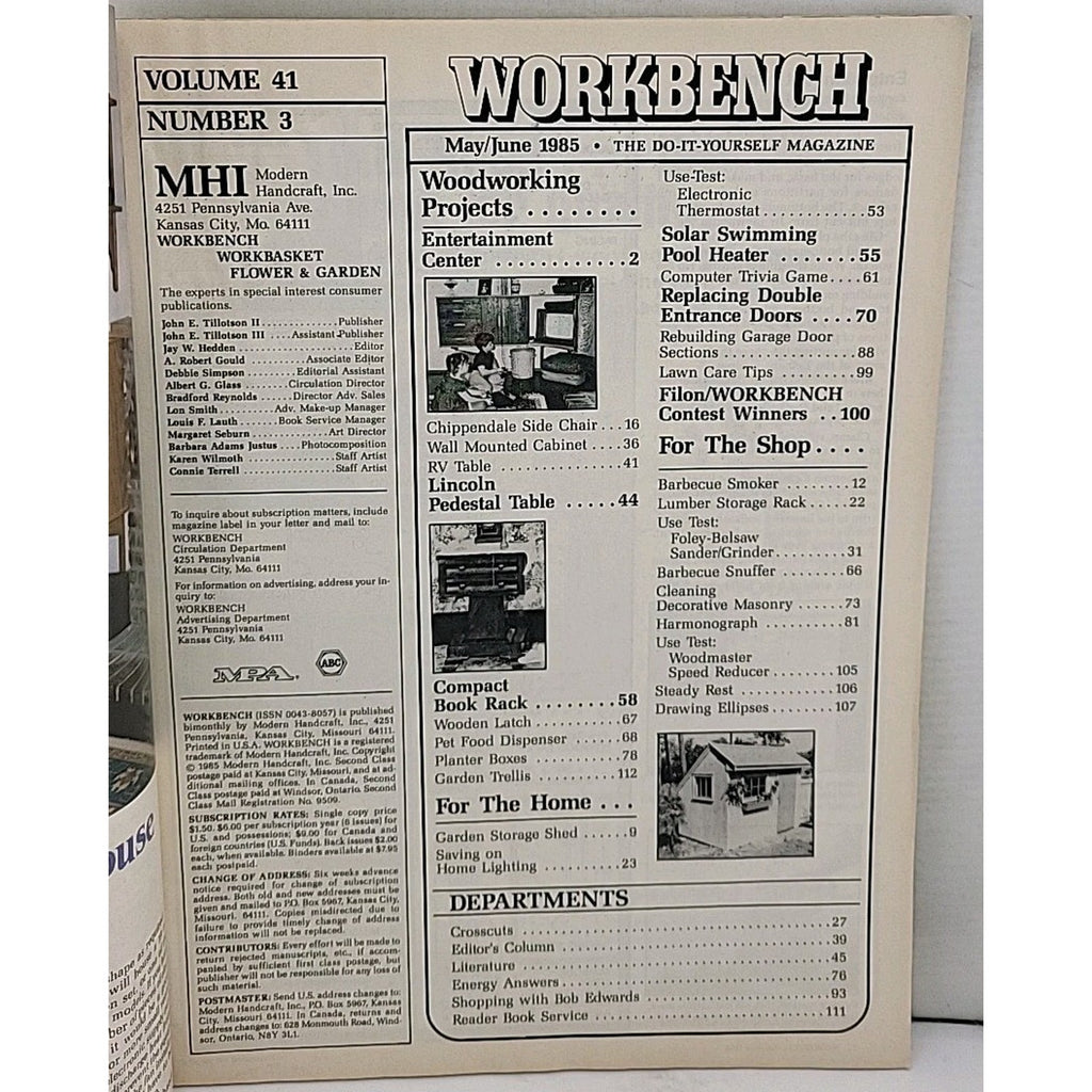 Workbench: The Do-It-Yourself Magazine - June 1985 - Volume 41 Number 3